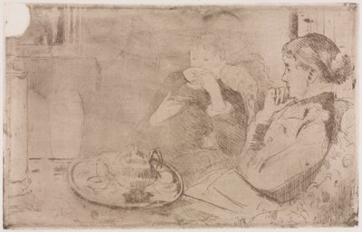 Lydia y su madre tomando té, c. 1880 de Mary Cassatt