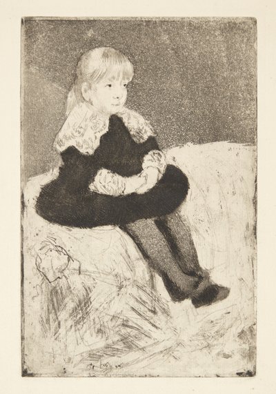 Mademoiselle Luguet sentada en un sofá de Mary Cassatt