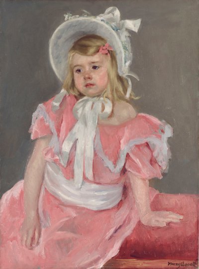 Sara sentada, apoyada en su mano izquierda de Mary Cassatt