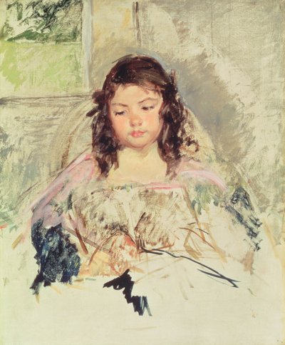 Boceto para "Françoise en una silla de respaldo redondo, leyendo" o "Una chica en rosa" c.1908 de Mary Cassatt