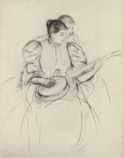 La lección de banjo de Mary Cassatt
