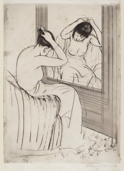 El peinado, 1890-1891 de Mary Cassatt