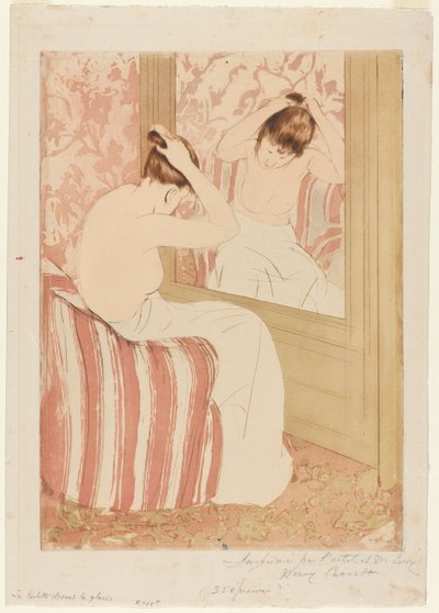 El Peinado, 1890-1891 de Mary Cassatt