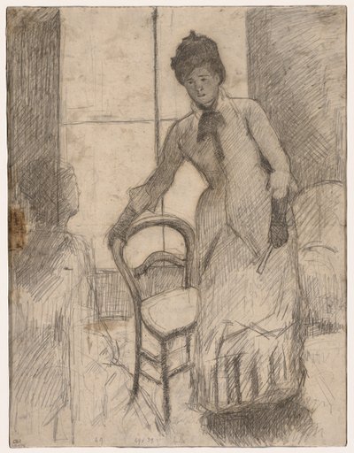 El Visitante recto, El Visitante verso, c. 1881 de Mary Cassatt