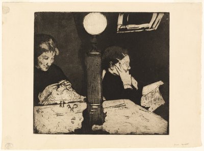 Bajo la lámpara, c.1882 de Mary Cassatt