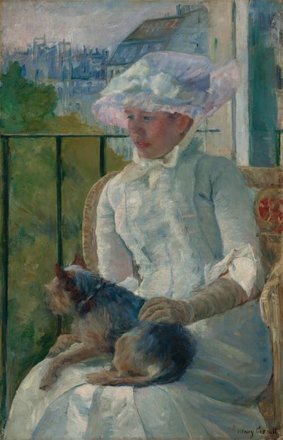 Joven junto a una ventana de Mary Cassatt
