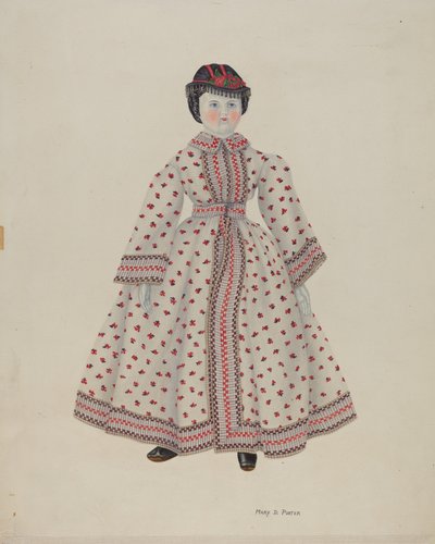 Muñeca con cabeza de porcelana de Mary D. Porter