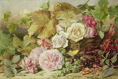 Peonías, Rosas y Malvarrosas, 1862 de Mary Elizabeth Duffield