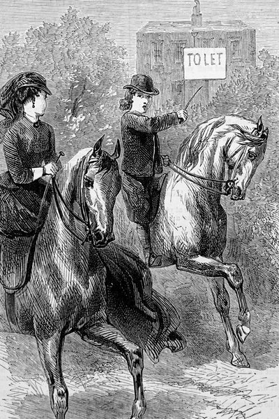 Una mujer mirando una casa para alquilar de Mary Ellen Edwards