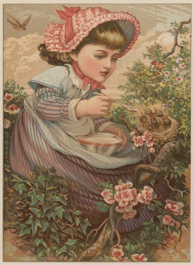 Niña alimentando a los pajaritos de Mary Ellen Edwards
