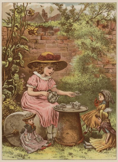 Niña sirviendo té a sus muñecas de Mary Ellen Edwards
