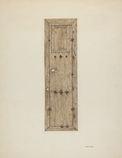 Puerta con tachuelas de cobre, una de un par, c. 1939 de Mary Hansen
