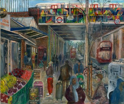 Ladbroke Grove justo antes del confinamiento: 4, la estación, 2020 de Mary Kuper
