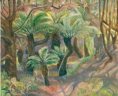 Helechos arbóreos, Trewidden, 2012 (óleo sobre tabla) de Mary Kuper