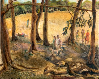 Bajo los árboles, Hampstead Heath, 2002 (óleo sobre tabla) de Mary Kuper