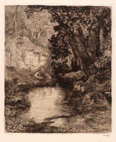 (Tres doncellas en el río) de Mary Nimmo Moran