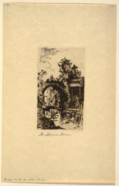 Puente sobre el Río Bushkill, Easton, Pensilvania de Mary Nimmo Moran