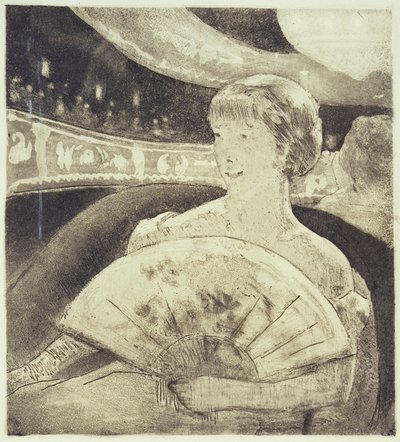 En la ópera (aguafuerte) de Mary Stevenson Cassatt