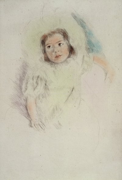 Margot Wearing a Bonnet (grabado en color sobre papel) de Mary Stevenson Cassatt