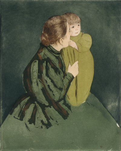 Madre campesina y niño, c.1894 (punta seca y aguatinta) de Mary Stevenson Cassatt