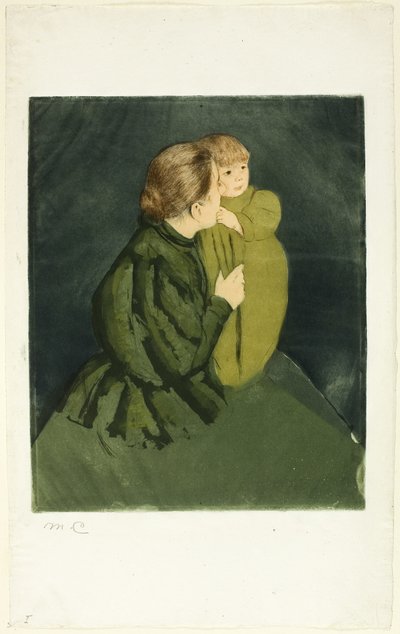 Madre campesina y niño, c.1895 (aguafuerte y aguatinta) de Mary Stevenson Cassatt