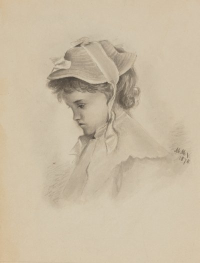 Cabeza de un Niño Mirando Hacia Abajo Sin Título, 1878 de Mary Vaux Walcott