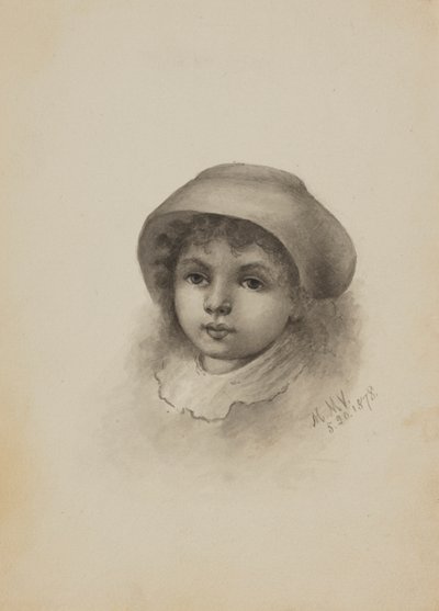 Cabeza de un niño con sombrero, 1878 de Mary Vaux Walcott