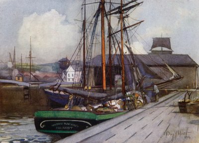 Entrada al Canal de Clyde y Forth, Bowling (litografía en color) de Mary Young Hunter