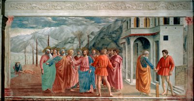 El tributo, 1425 de Masaccio Tommaso