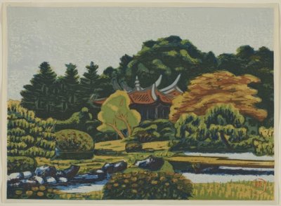 Grabados del Jardín Imperial de Shinjuku (Shinjuku Gyoen hanga) de Masao Maeda