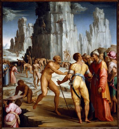 Trabajo de minería de diamantes de Maso da San Friano