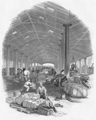 Cobertizo del muelle del Trafalgar Dock, Liverpool, Inglaterra de Mason Jackson