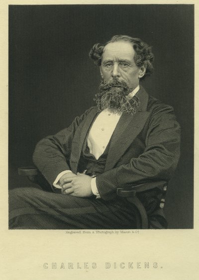 Charles Dickens, retrato después de una fotografía de Herbert Watkins de Mason and Co.