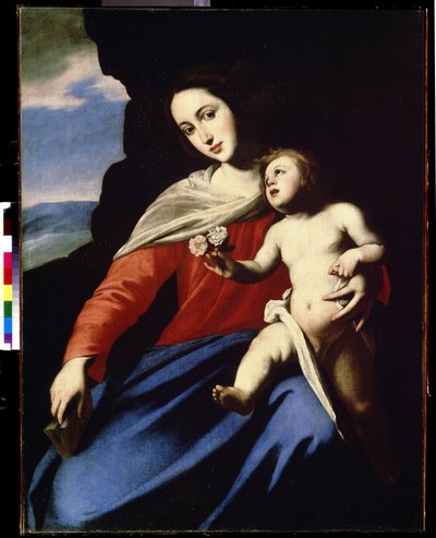 La Virgen y el Niño (Virgen y el Niño). Pintura de Massimo Stanzione (circa 1585-circa 1658). Óleo sobre tela de Massimo Stanzione