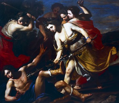 Orfeo golpeado por las Bacantes de Massimo Stanzione