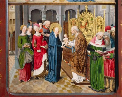 Presentación en el Templo, de las Historias de la Vida de María (óleo sobre panel) de Master Aachen