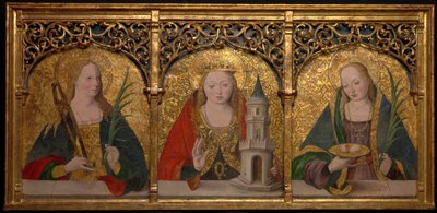 Santas Apolonia, Bárbara y Águeda, 1490-1500 de Master Alejo