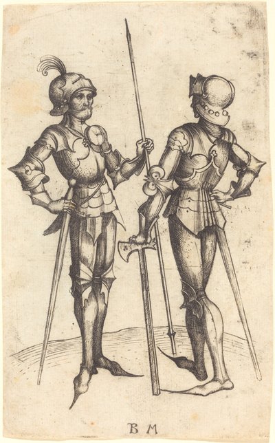 Dos hombres con armadura de Master BM