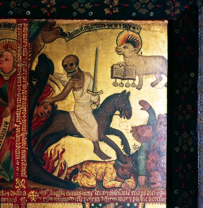 El cuarto jinete del Apocalipsis, Emperador Romano Domiciano, siglos XIV-XV de Master Bertram of Hamburg