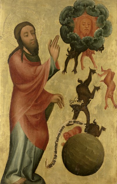 Dividiendo la luz de la oscuridad del altar mayor de San Pedro en Hamburgo, el retablo de Grabow, 1383 de Master Bertram of Minden