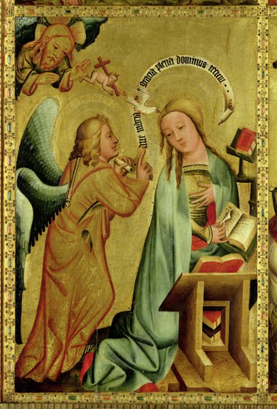 La Anunciación del Altar Mayor de San Pedro en Hamburgo, el Altar de Grabower de Master Bertram of Minden