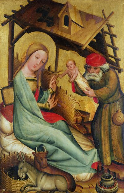 La Natividad del altar mayor de San Pedro en Hamburgo, el Altar de Grabower, 1383 (temple sobre tabla) de Master Bertram of Minden
