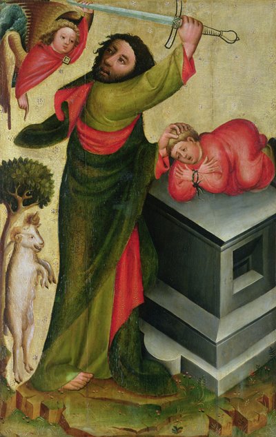 El Sacrificio de Isaac del Altar Mayor de San Pedro en Hamburgo, el Altar de Grabower, 1383 de Master Bertram of Minden