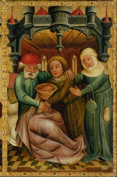 La Bendición Robada del Altar Mayor de San Pedro en Hamburgo, el Altar de Grabower, 1383 de Master Bertram of Minden