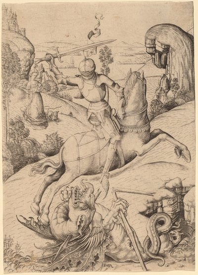San Jorge y el Dragón de Master FVB and Israhel van Meckenem