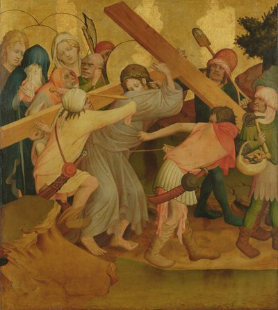 Cristo llevando la Cruz, panel del Altar de San Tomás de la Iglesia de San Juan, Hamburgo, comenzado en 1424 de Master Francke