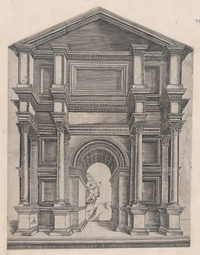 Speculum Romanae Magnificentiae: Arco por Maestro GA con el Caltrop, siglo XVI de Master GA