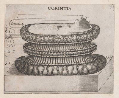 Speculum Romanae Magnificentiae: base corintia, ca. 1537 de Master GA