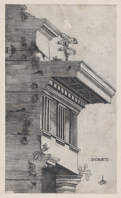 Speculum Romanae Magnificentiae: Orden dórico, ca. 1537 de Master GA