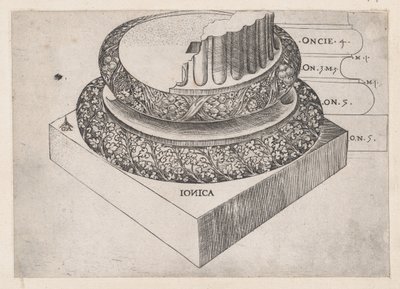 Speculum Romanae Magnificentiae: base jónica, ca. 1537 de Master GA